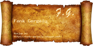 Fenk Gergely névjegykártya